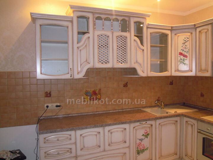 Кухня з дерева патина kh5751
