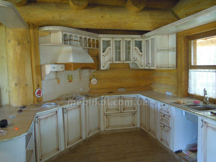 кухня з масиву патина kh5802